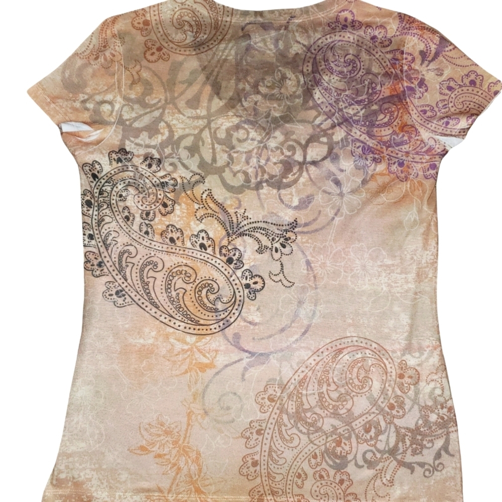 Appropriate Behavior Crop Sleeve V Neck Top 598 - Picture 3 of 3